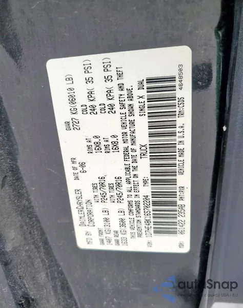 2006 Dodge Dakota Quad Slt z USA, uszkodzony, nr VIN 1D7HE48K16S702204